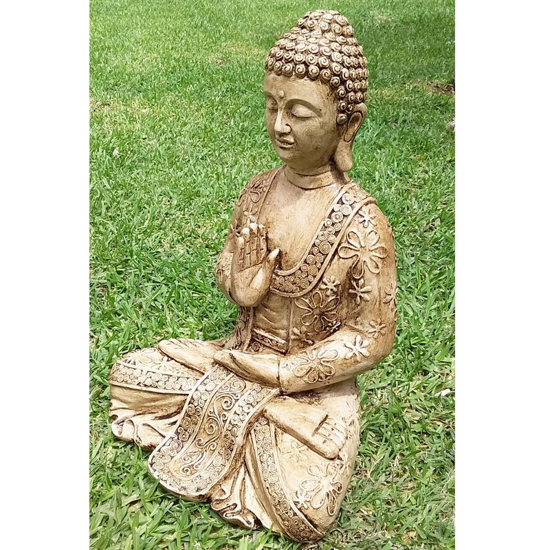 Figura de Buda Color Beige Sin Penacho Mudra Abhaya