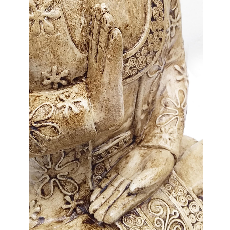 Figura de Buda Color Beige Sin Penacho Mudra Abhaya