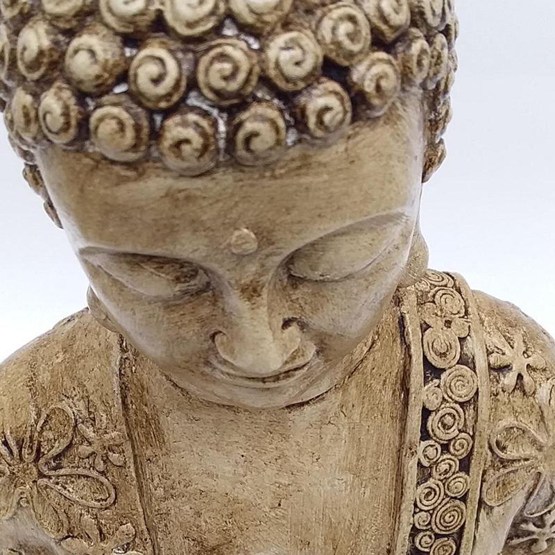 Figura de Buda Color Beige Sin Penacho Mudra Abhaya