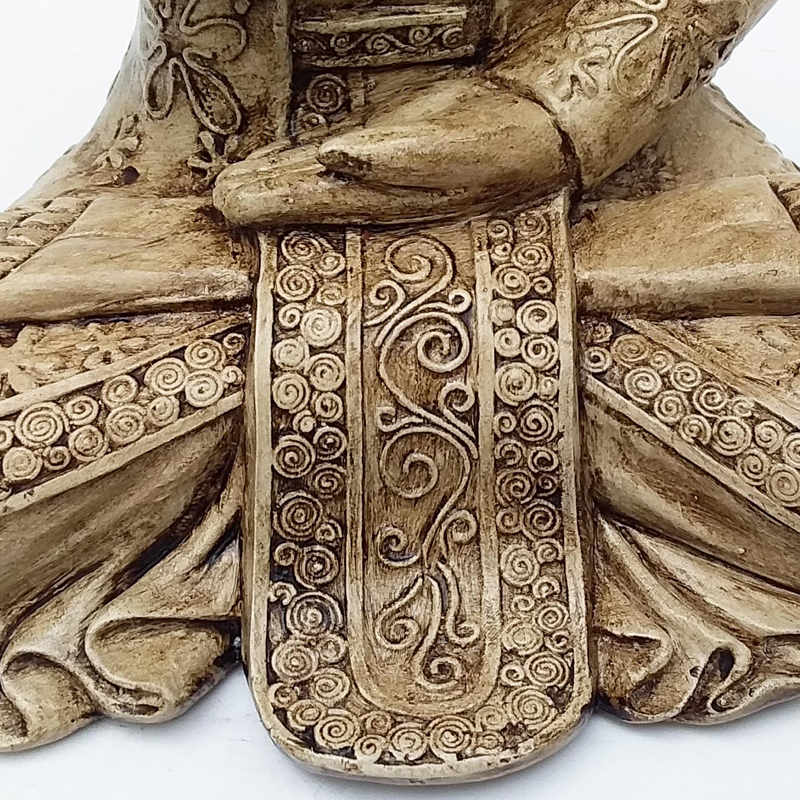 Figura de Buda Color Beige Sin Penacho Mudra Abhaya