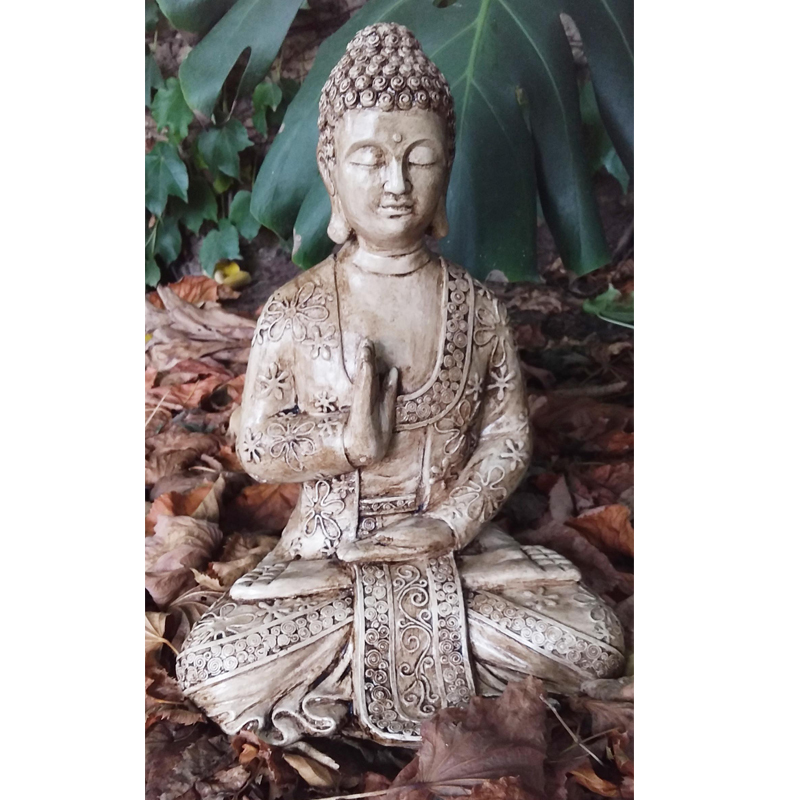 Figura de Buda Color Beige Sin Penacho Mudra Abhaya