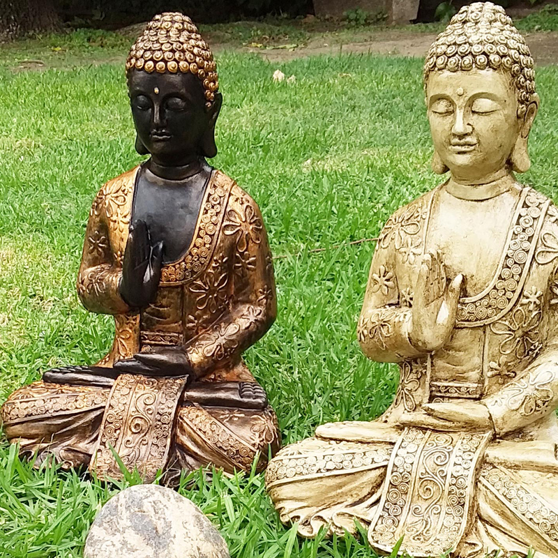 Figura de Buda Color Beige Sin Penacho Mudra Abhaya