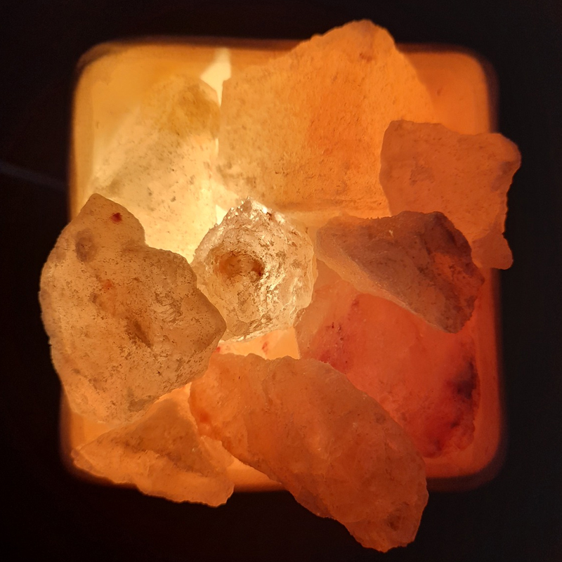 Lámpara de Sal del Himalaya Cuadrado de Luz
