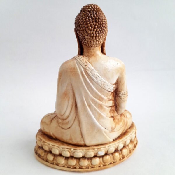 Figura Buda Mano a Tierra Flor de Loto 17cm