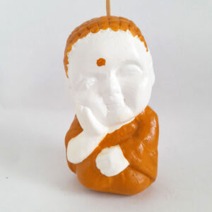 Porta Sahumerio Budita Amor Naranja Colección Monjes 13cm