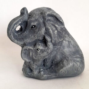 Figura Elefantes Familia Mamá y Bebé
