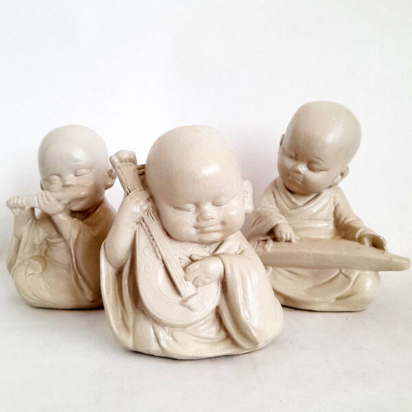 Set de Figuras 3 Budas Bebés con Instrumentos Musicales