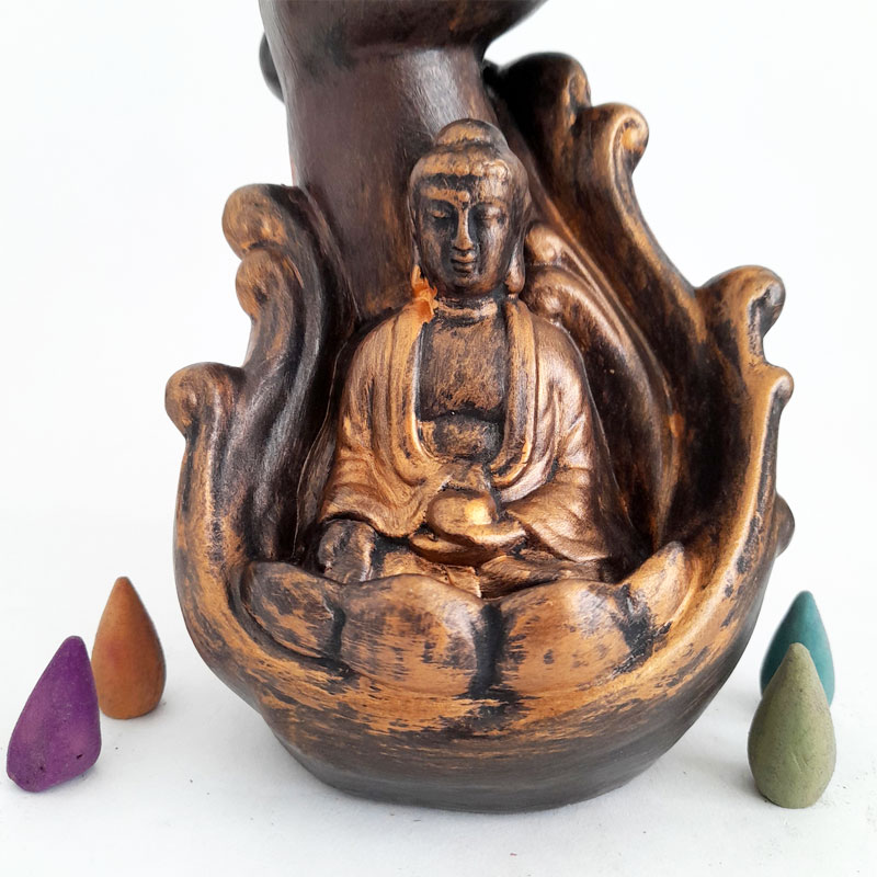 Fuente de Humo Mudra Puño de Loto o Renge Ken In + 5 conitos