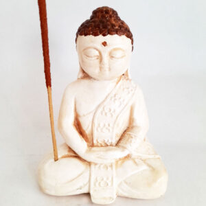 Porta Sahumerio Buda Sentado Meditando Añejo y Cobre Mudra Dhyana