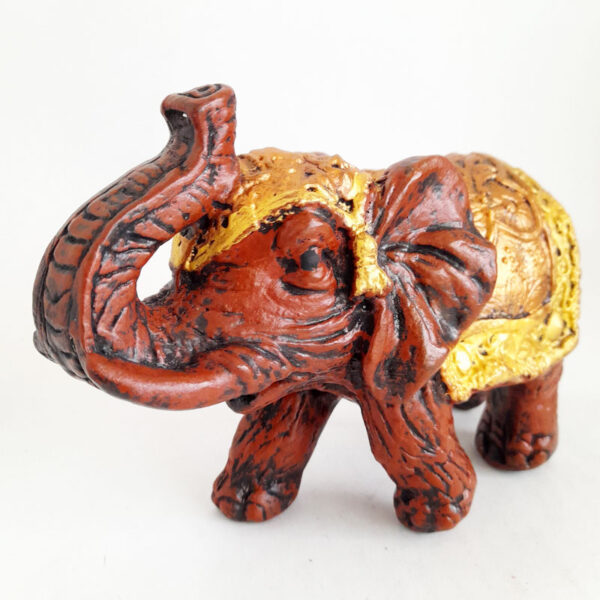Figura Elefante de la India Chico N°1 Cobre y Dorado