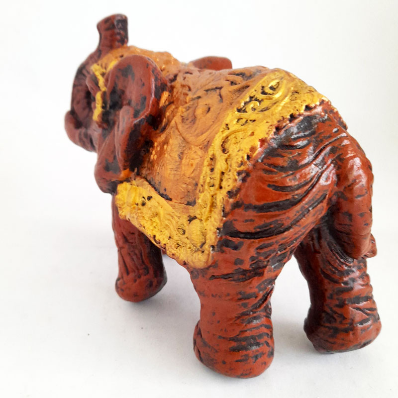 Figura Elefante de la India Chico N°1 Cobre y Dorado