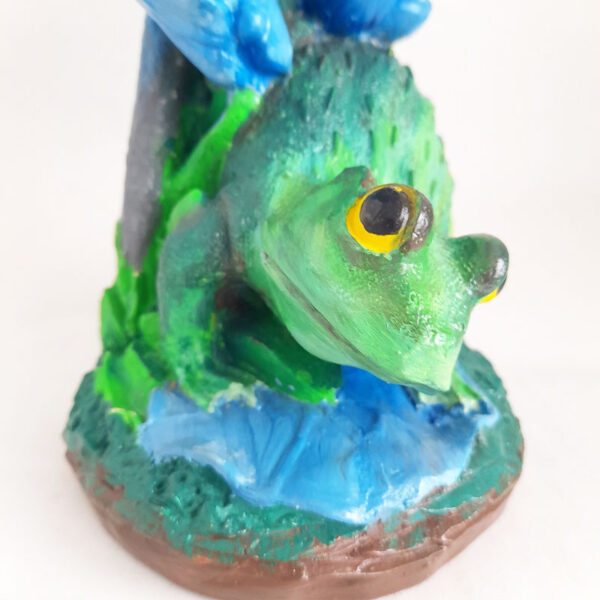 Figura Multiuso Caramelero Sapo con Flor Celeste