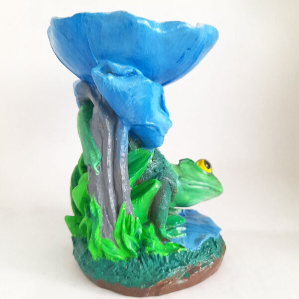 Figura Multiuso Caramelero Sapo con Flor Celeste
