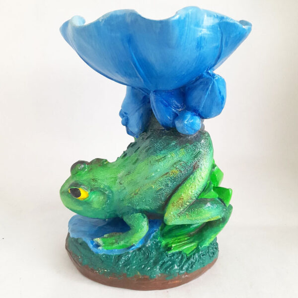 Figura Multiuso Caramelero Sapo con Flor Celeste