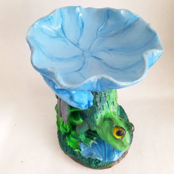 Figura Multiuso Caramelero Sapo con Flor Celeste