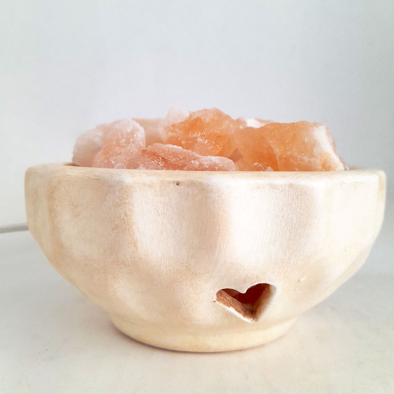 Lámpara de Sal del Himalaya Corazón Tallado
