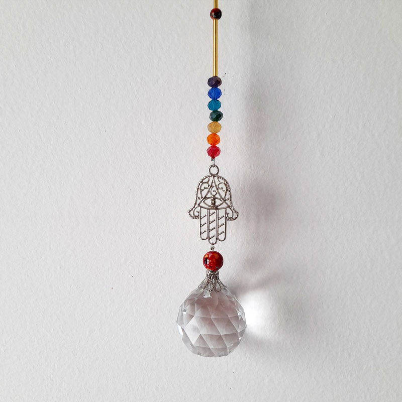 Colgante Armonizador Atrapasoles Mano de Fátima con Esfera de 4cm