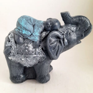 Figura Elefante de la India con Buda Bebé Celeste