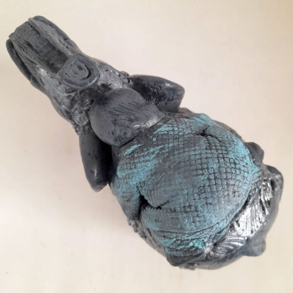 Figura Elefante de la India con Buda Bebé Celeste