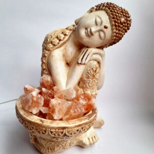 Lámpara de Sal del Himalaya Buda Durmiente Añejo