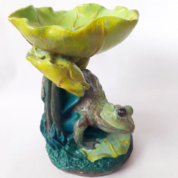 Figura Multiuso Caramelero Sapo con Flor Verde