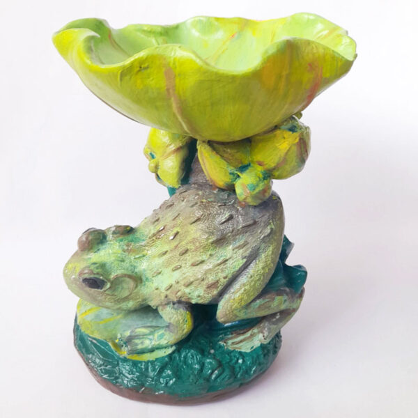 Figura Multiuso Caramelero Sapo con Flor Verde