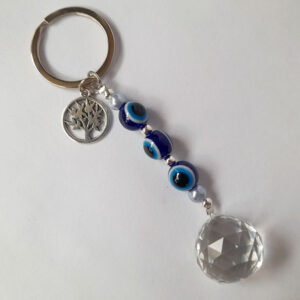 Llavero Péndulo con Ojo Turco y Dije de Árbol de la Vida