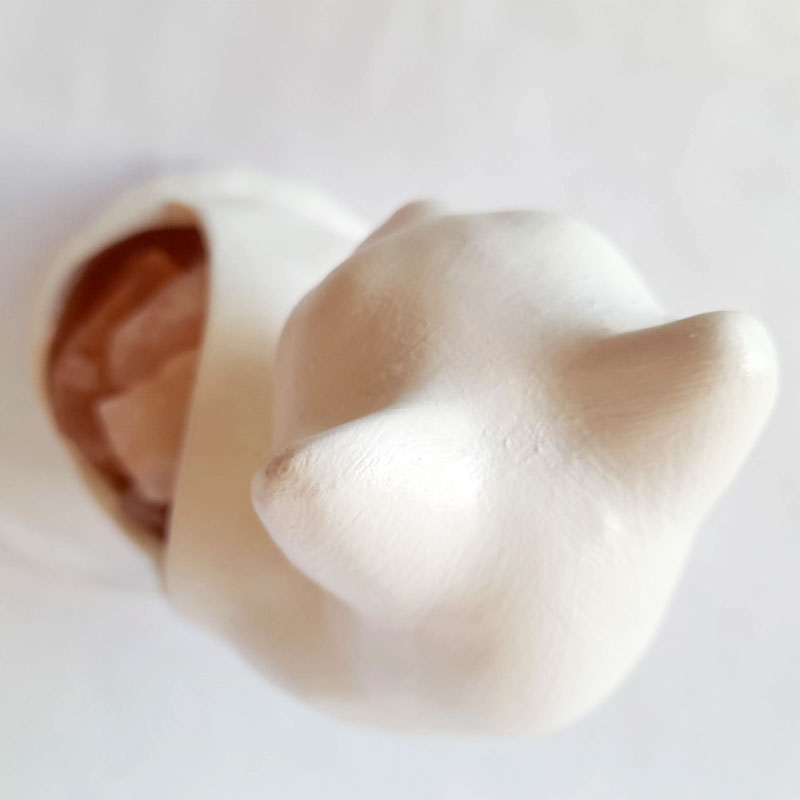 Lámpara de Sal del Himalaya Gato con Estrellas Blanco