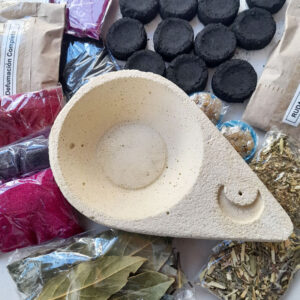 Kit N° 25 con Sahumador Porta Sahumerio de Cemento Grande Luna
