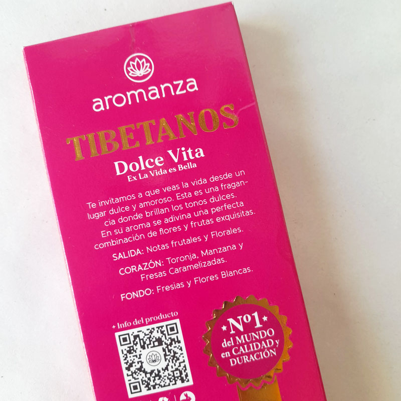 Sahumerio Tibetano Dolce Vita Aromanza (Ex La Vida es Bella)