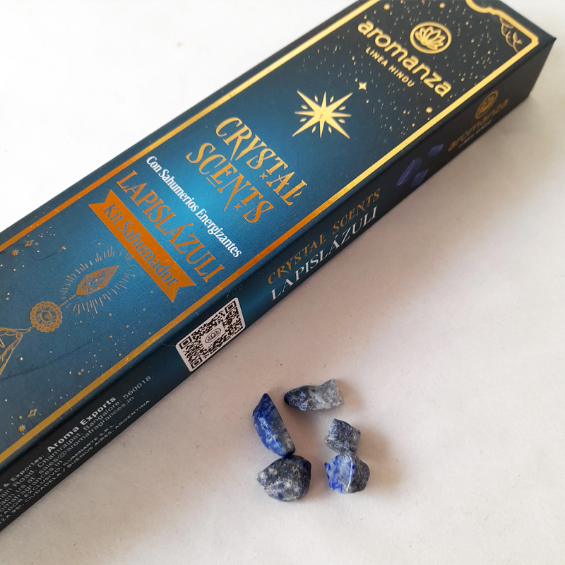 Sahumerios Energizantes Crystal Scents con Piedras de Lapislázuli