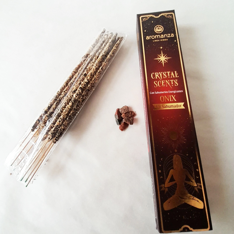 Sahumerios Energizantes Crystal Scents con Piedras de Onix